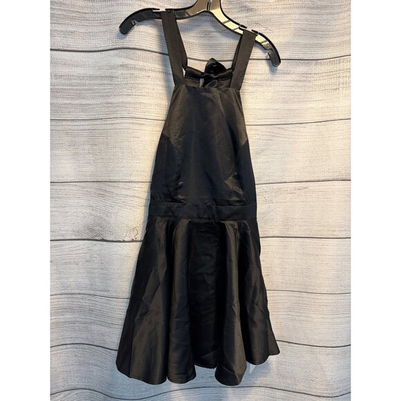 NWT Commense Satin Knotted Double Pocket Open Back Pleated Mini Dress Size XS - Picture 1 of 3